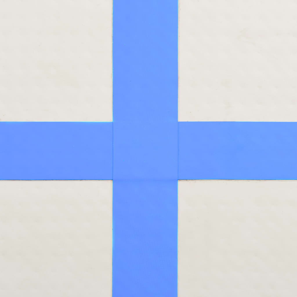 Gymnastiekmat met pomp opblaasbaar 200x200x15 cm PVC blauw