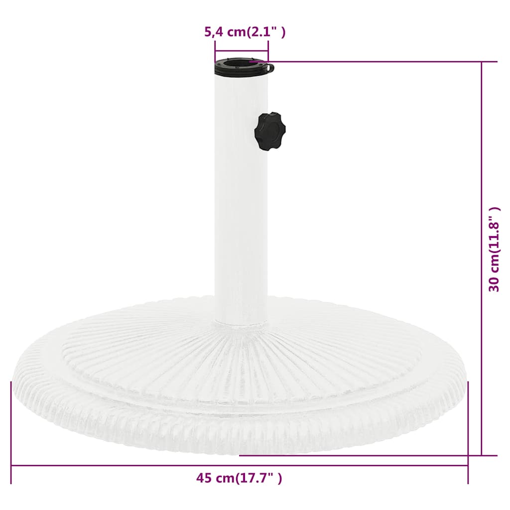 Parasolvoet 45x45x30 cm gietijzer wit
