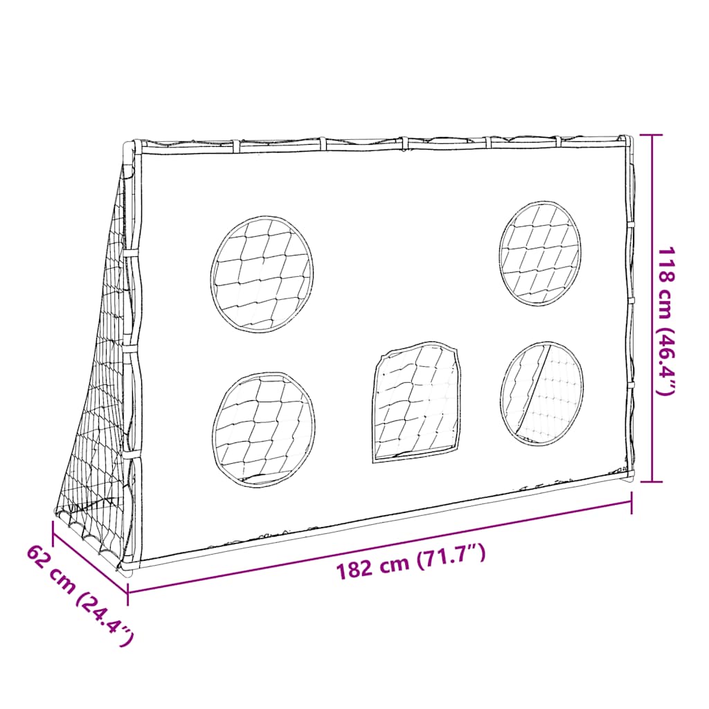 Kindervoetbaldoel met doelmat en bal 182x62x118 cm