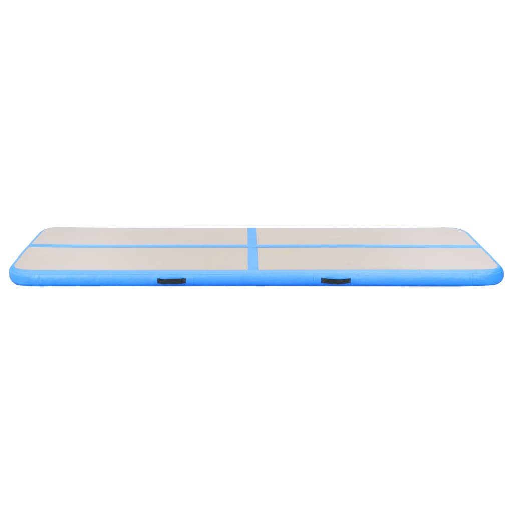 Gymnastiekmat met pomp opblaasbaar 300x100x10 cm PVC blauw