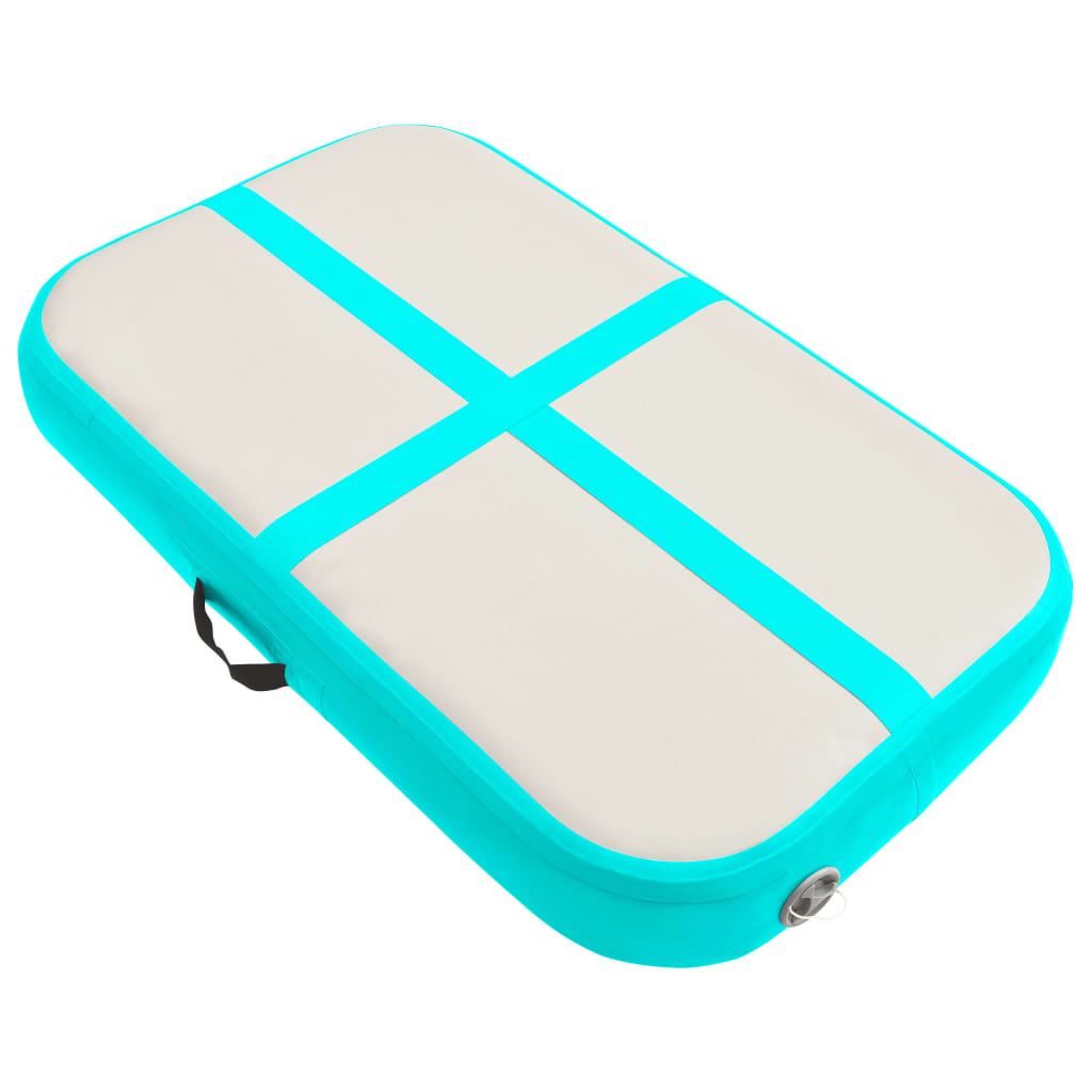 Gymnastiekmat met pomp opblaasbaar 60x100x15 cm PVC groen