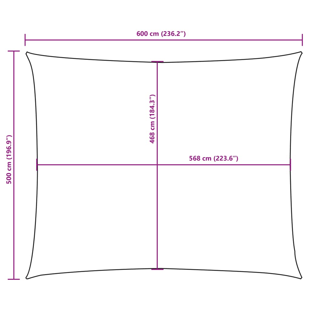Zonnescherm rechthoekig 5x6 m oxford stof crèmekleurig