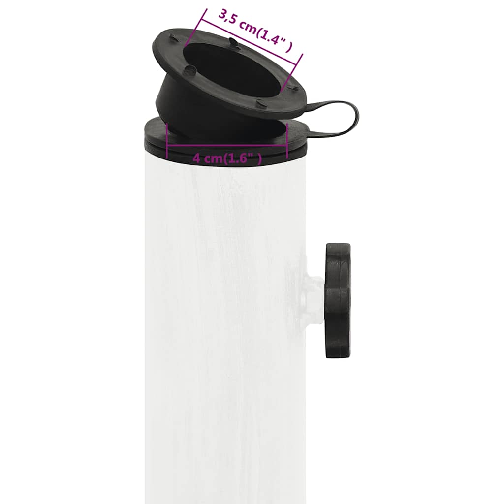 Parasolvoet 45x45x30 cm gietijzer wit